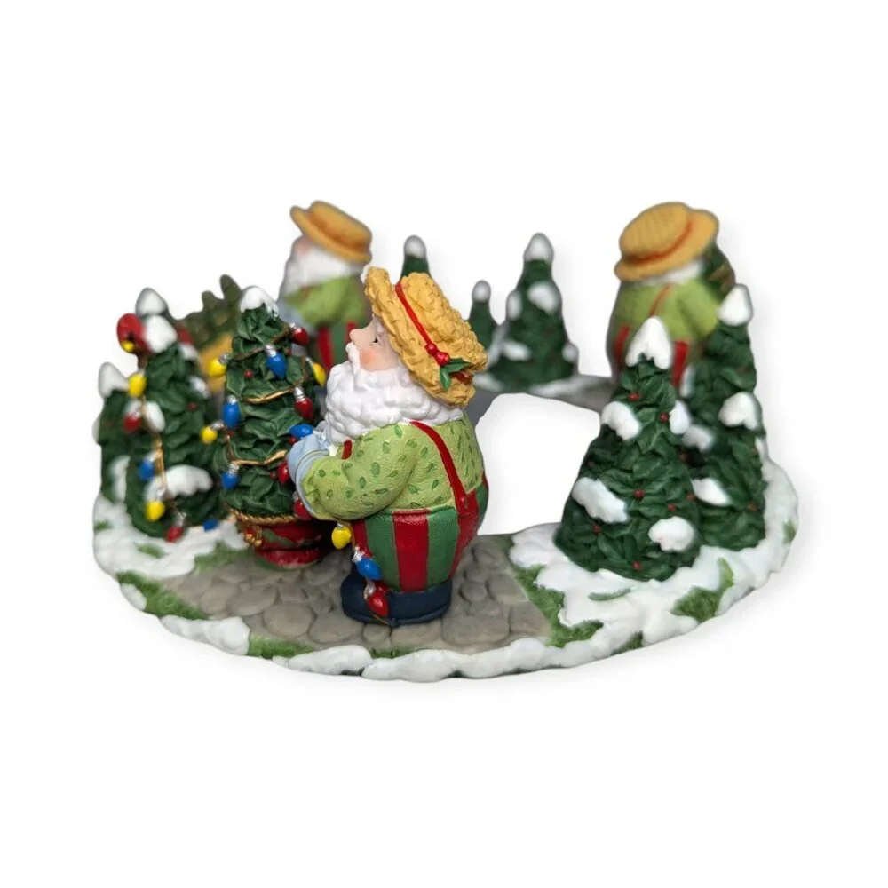 The White Barn Candle Co Christmas Trees w/Santa Jar Candle Holder